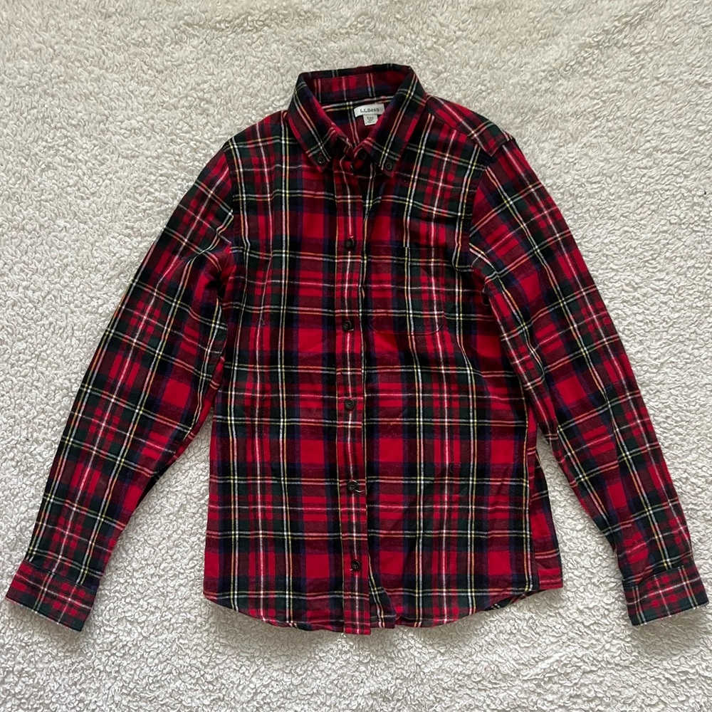 L.L. BEAN Women’s Scotch Plaid Flannel Shirt Relaxed Size XXS - Picture 3 of 13
